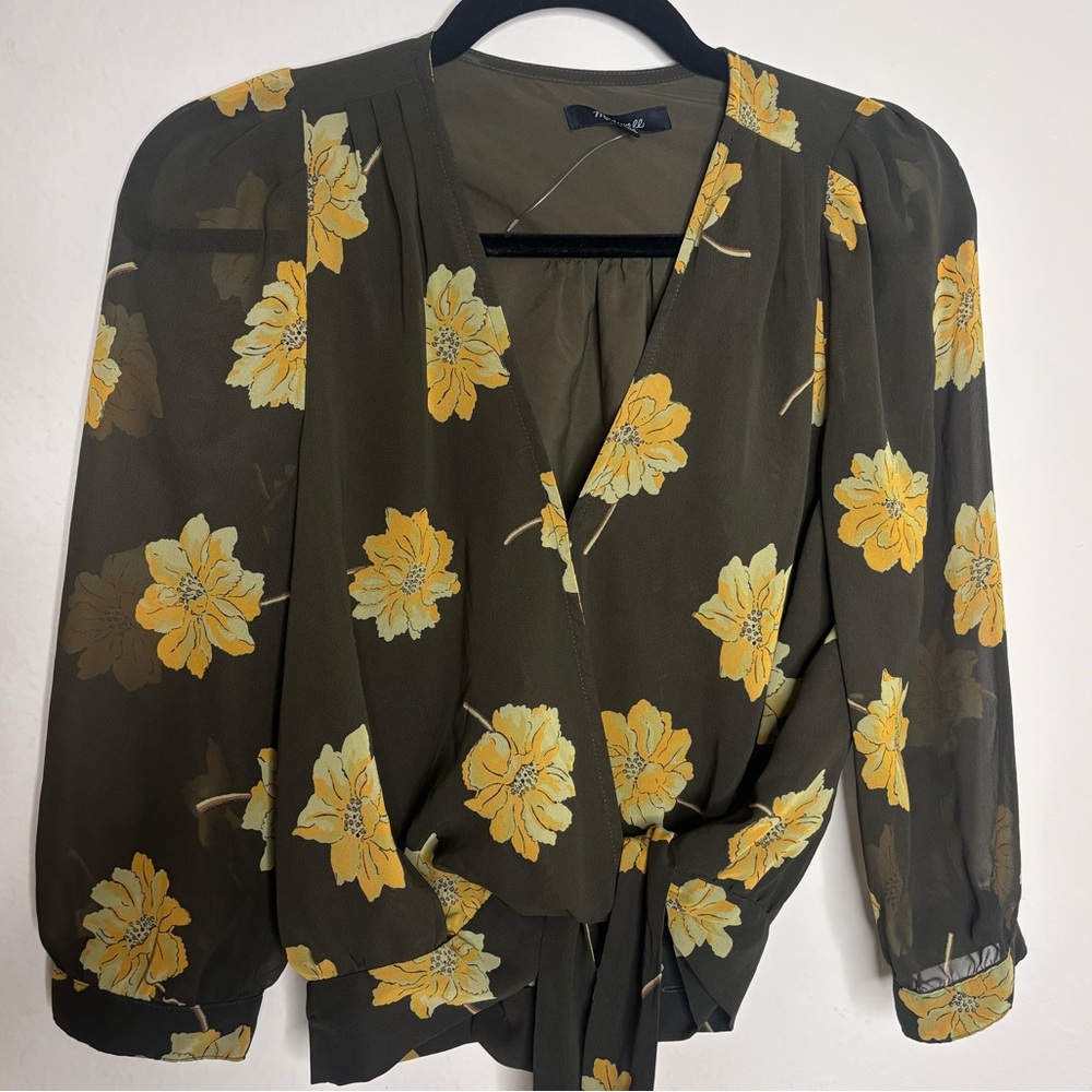 Madewell Effie Floral Woven Wrap Top